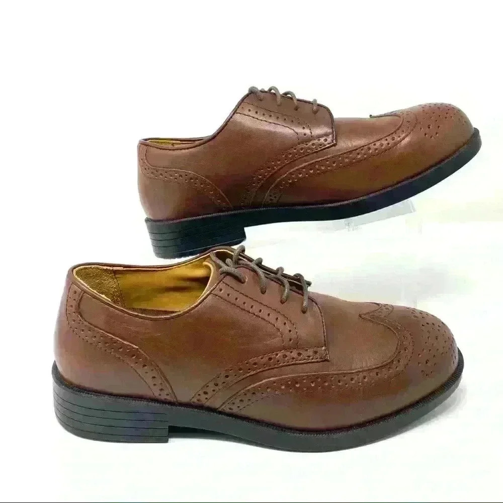 Drew Clayton Wing Tip Oxford Brown Leather 9.5 - Picture 5 of 11